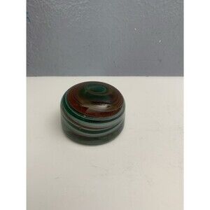 Glass Paperweight Marbled Collectible Artsy Colorful Swirl Office Decor Vintage